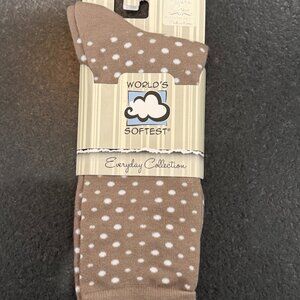 World's Softest Pattern Crew Sock. Women's Size 6-10 Brown